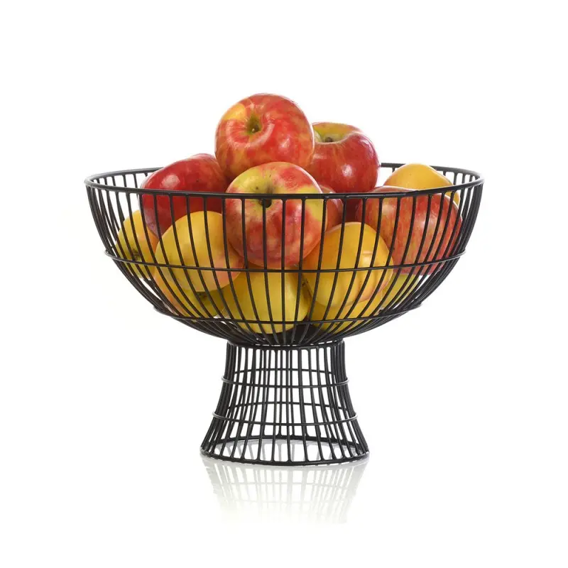 Comet Collection Footed Metal Small Serving Bowl Black - 10.3 in Dia x 8 in H Comet Collection Footed Metal Small Serving Bowl Black - 10.3 in Dia x 8 in H