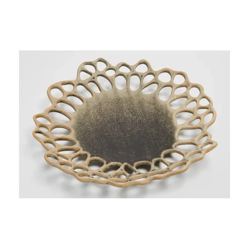 Handcrafted Stoneware Ethereal Plate in Stone Finish - Dia: 22 cm H: 3 cm - Case of 6 Handcrafted Stoneware Ethereal Plate in Stone Finish - Dia: 22 cm H: 3 cm - Case of 6