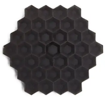 Handcrafted Stoneware Polygon Plate XS in Unglazed Black Finish - Dia: 10 cm H: 1 cm - Case of 6