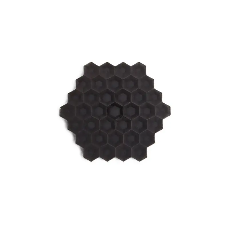 Handcrafted Stoneware Polygon Plate XS in Unglazed Black Finish - Dia: 10 cm H: 1 cm - Case of 6 Handcrafted Stoneware Polygon Plate XS in Unglazed Black Finish - Dia: 10 cm H: 1 cm - Case of 6