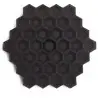 Handcrafted Stoneware Polygon Plate XS in Unglazed Black Finish - Dia: 10 cm H: 1 cm - Case of 6