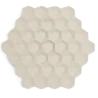 Hand Sculpted Stoneware Polygon Plate XS in Unglazed White Finish - Dia: 10 cm H: 1 cm - Case of 6