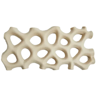 Hand Sculpted Stoneware Coral Platter in Unglazed White Finish - 20 x 9 x 2 cm - Case of 6