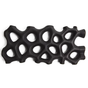 Hand Sculpted Stoneware Coral Platter in Unglazed Black Finish - 20 x 9 x 2 cm - Case of 6