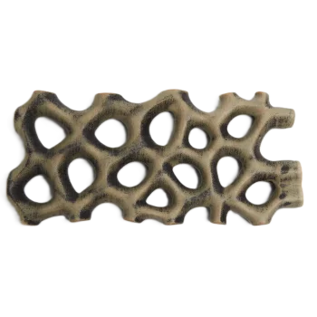 Hand Sculpted Stoneware Coral Platter in Stone Finish - 20 x 9 x 2 cm - Case of 6