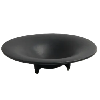 Handcrafted Stoneware Deep Ovni Plate in Matte Black Finish - Dia: 17 cm H: 4 cm - Case of 6