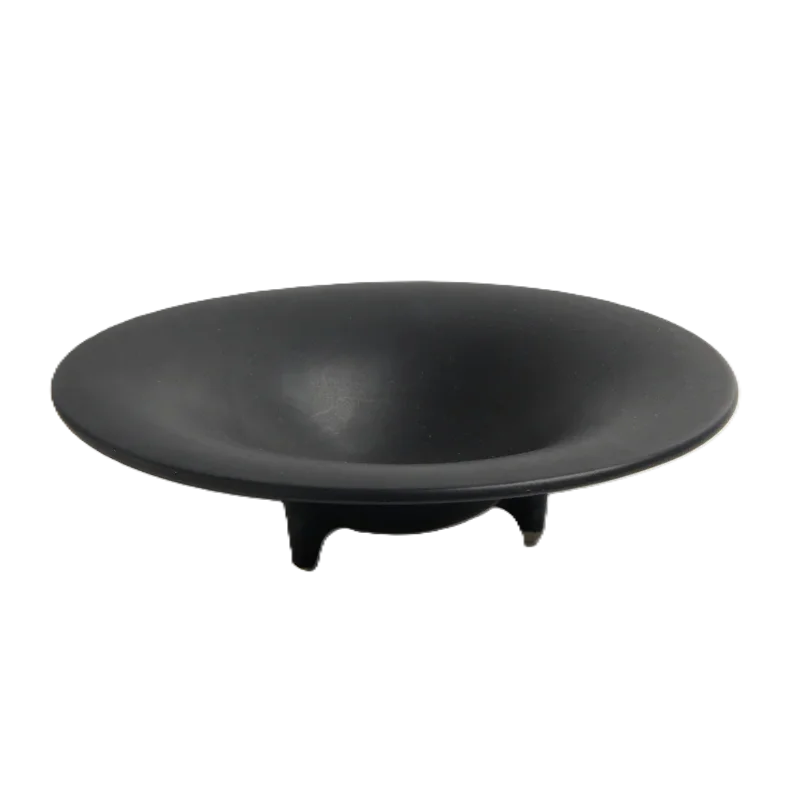 Handcrafted Stoneware Deep Ovni Plate in Matte Black Finish - Dia: 17 cm H: 4 cm - Case of 6 Handcrafted Stoneware Deep Ovni Plate in Matte Black Finish - Dia: 17 cm H: 4 cm - Case of 6