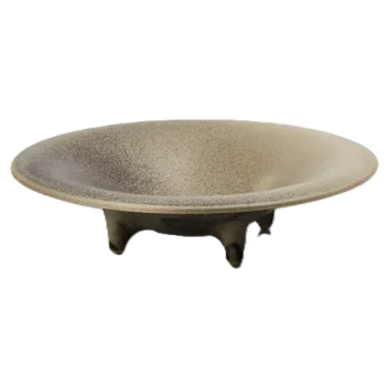 Hand Sculpted Stoneware Deep Ovni Plate in Stone Finish - Dia: 17 cm H: 4 cm - Case of 6