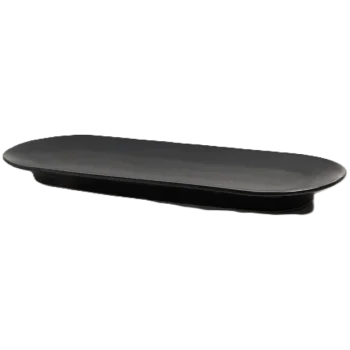 Artisanal Stoneware Board Platter in Matte Black Finish - 30 x 11 x 2 cm - Case of 6