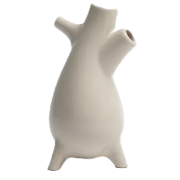 Handcrafted Stoneware Jaar Pot in Clear White Finish - Dia: 6 cm H: 13 cm - Case of 6