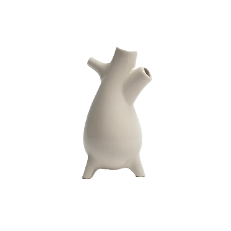 Handcrafted Stoneware Jaar Pot in Clear White Finish - Dia: 6 cm H: 13 cm - Case of 6