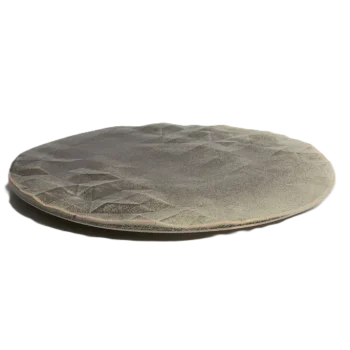 Artisanal Stoneware Great Valley Plate in Stone Finish - Dia: 30 cm H: 2 cm - Case of 6