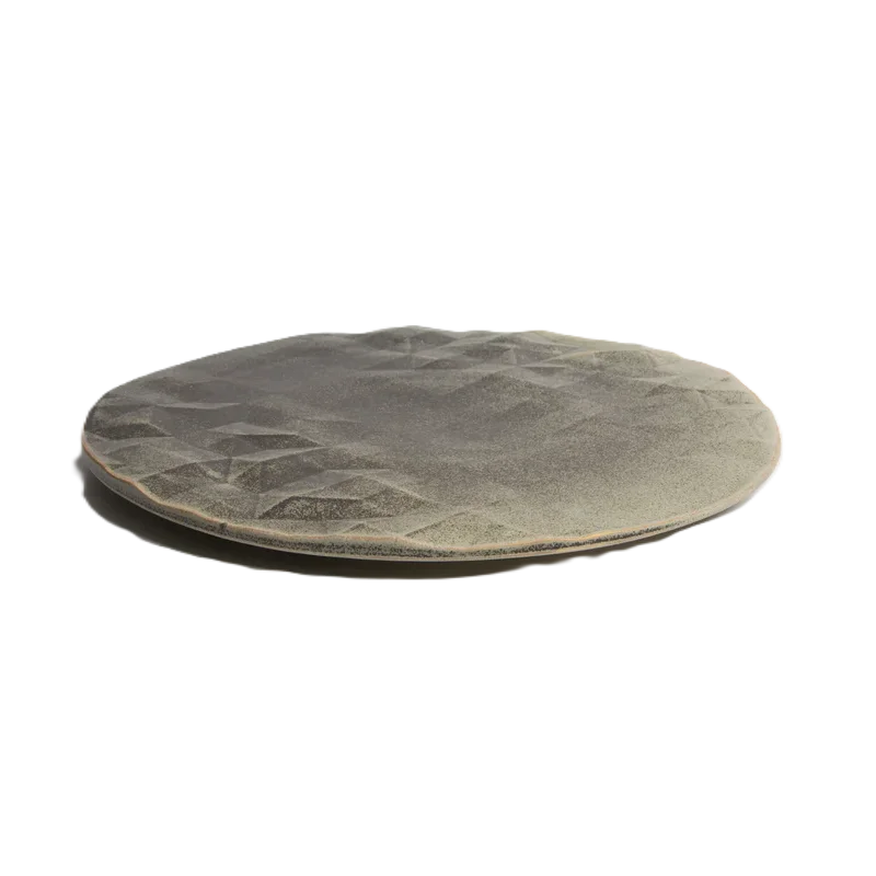 Artisanal Stoneware Great Valley Plate in Stone Finish - Dia: 30 cm H: 2 cm - Case of 6 Artisanal Stoneware Great Valley Plate in Stone Finish - Dia: 30 cm H: 2 cm - Case of 6