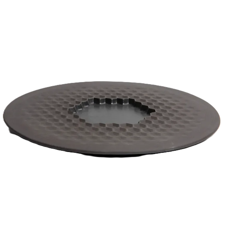 Handcrafted Stoneware Polygon Plate in Matte Black Finish - Dia: 30 cm H: 2 cm - Case of 6 Handcrafted Stoneware Polygon Plate in Matte Black Finish - Dia: 30 cm H: 2 cm - Case of 6