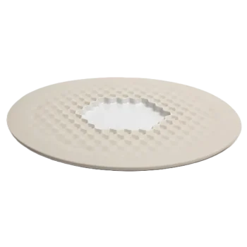 Hand Sculpted Stoneware Polygon Plate in Matte White Finish - Dia: 30 cm H: 2 cm - Case of 6