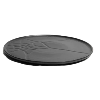 Artisanal Stoneware Texture Plate in Matte Black Finish - Dia: 30 cm H: 2 cm - Case of 6