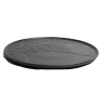 Artisanal Stoneware Texture Plate in Matte Black Finish - Dia: 30 cm H: 2 cm - Case of 6