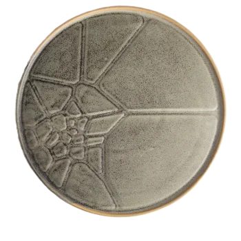 Hand Sculpted Stoneware Texture Plate in Stone Finish - Dia: 30 cm H: 2 cm - Case of 6