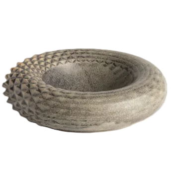 Hand Sculpted Stoneware Dragon Bowl in Stone Finish - Dia: 20 cm H: 5 cm - Case of 6