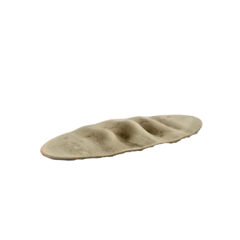 Handcrafted Stoneware Pleats Plate in Stone Finish - 30 x 13 x 2 cm - Case of 6