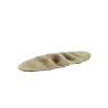 Handcrafted Stoneware Pleats Plate in Stone Finish - 30 x 13 x 2 cm - Case of 6