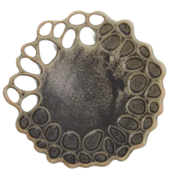 Handcrafted Stoneware Organic Mini Plate in Stone Finish - Dia: 13 cm H: 3 cm - Case of 6