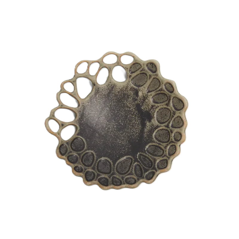 Handcrafted Stoneware Organic Mini Plate in Stone Finish - Dia: 13 cm H: 3 cm - Case of 6 Handcrafted Stoneware Organic Mini Plate in Stone Finish - Dia: 13 cm H: 3 cm - Case of 6