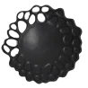 Artisanal Stoneware Organic Mini Plate in Matte Black Finish - Dia: 13 cm H: 3 cm - Case of 6