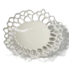 Artisanal Stoneware Ethereal Plate in Clear White Finish - Dia: 22 cm H: 3 cm - Case of 6