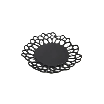 Handcrafted Stoneware Ethereal Plate in Matte Black Finish - Dia: 22 cm H: 3 cm - Case of 6