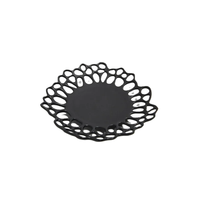 Handcrafted Stoneware Ethereal Plate in Matte Black Finish - Dia: 22 cm H: 3 cm - Case of 6 Handcrafted Stoneware Ethereal Plate in Matte Black Finish - Dia: 22 cm H: 3 cm - Case of 6