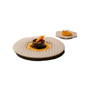 Handcrafted Stoneware Polygon Plate S in Matte White Finish - Dia: 20 cm H: 1.5 cm - Case of 6