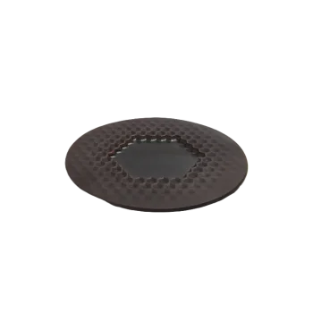 Artisanal Stoneware Polygon Plate S in Matte Black Finish - Dia: 20 cm H: 1.5 cm - Case of 6