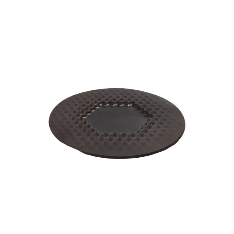 Artisanal Stoneware Polygon Plate S in Matte Black Finish - Dia: 20 cm H: 1.5 cm - Case of 6 Artisanal Stoneware Polygon Plate S in Matte Black Finish - Dia: 20 cm H: 1.5 cm - Case of 6