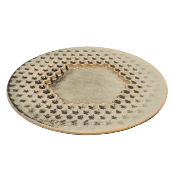 Artisanal Stoneware Polygon Plate S in Stone Finish - Dia: 20 cm H: 1.5 cm - Case of 6