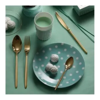 Pintinox Stainless Steel Elegant Olivia Treasure Gold Moka Spoon - Set of 24