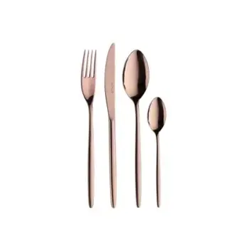 Pintinox Stainless Steel Elegant Olivia Treasure Copper Moka Spoon - Set of 24