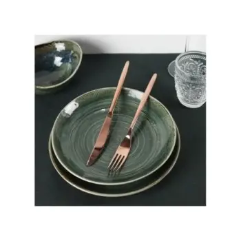 Pintinox Stainless Steel Elegant Olivia Treasure Copper 3-Prong Fork - Set of 24