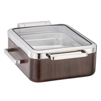 Bon Chef Mahogany Chafer - 1/2 Size - 4.2 qt. - Rectangle
