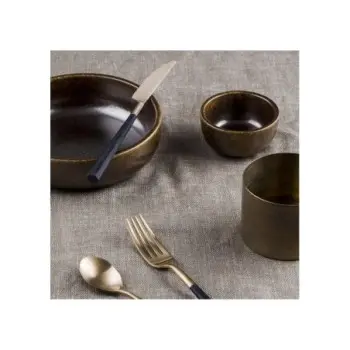 Pintinox Stainless Steel Elegant Hive Black Treasure Honey Table Spoon - Set of 24