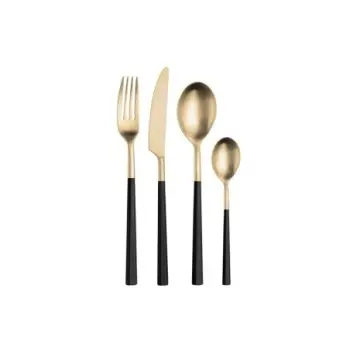 Pintinox Stainless Steel Elegant Hive Black Treasure Honey Coffee/Tea Spoon - Set of 24