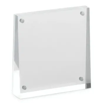 Bon Chef Angled Acrylic Table Sign - Magnetized - 4" x 4" x 1"