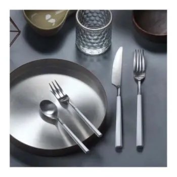 Pintinox Stainless Steel Elegant Hive White Dessert Fork - Set of 24