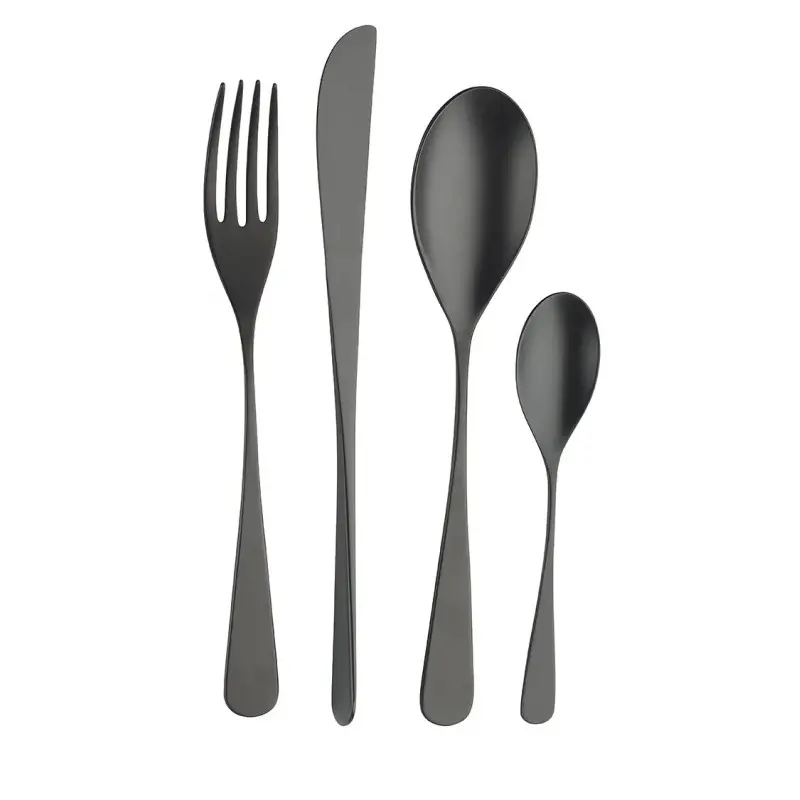 Pintinox Stainless Steel Elegant Audrey Velvet Total Black Table Spoon - Set of 24