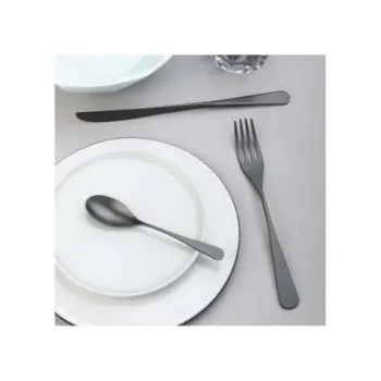 Pintinox Stainless Steel Elegant Audrey Velvet Total Black Dessert Spoon - Set of 24