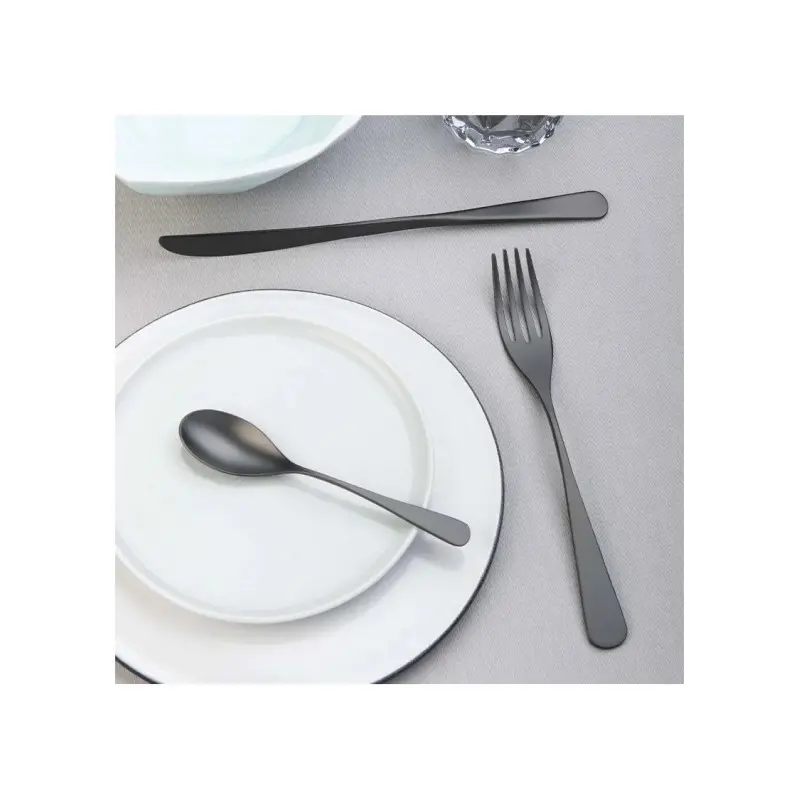 Pintinox Stainless Steel Elegant Audrey Velvet Total Black Standing Dessert Knife - Set of 24