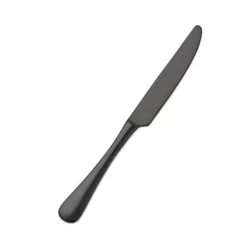 Bon Chef Como Dinner Knife - 9 - 1/8" - Solid Handle - Black Matte - Set of 12