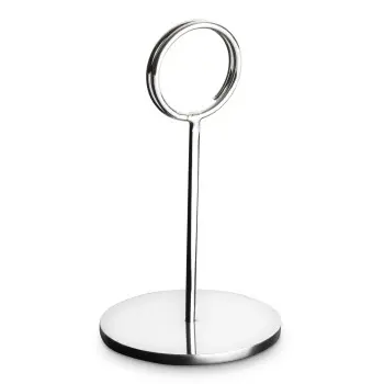 Bon Chef Table Card Stand - Spiral Clip - Chrome