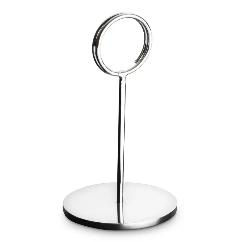 Bon Chef Table Card Stand - Spiral Clip - Chrome