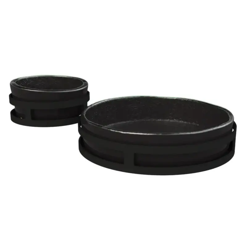 My Glass Studio Chip Dip Server, Black - Set of 2 - 29.0 x 18.5 x 8.0 cm
